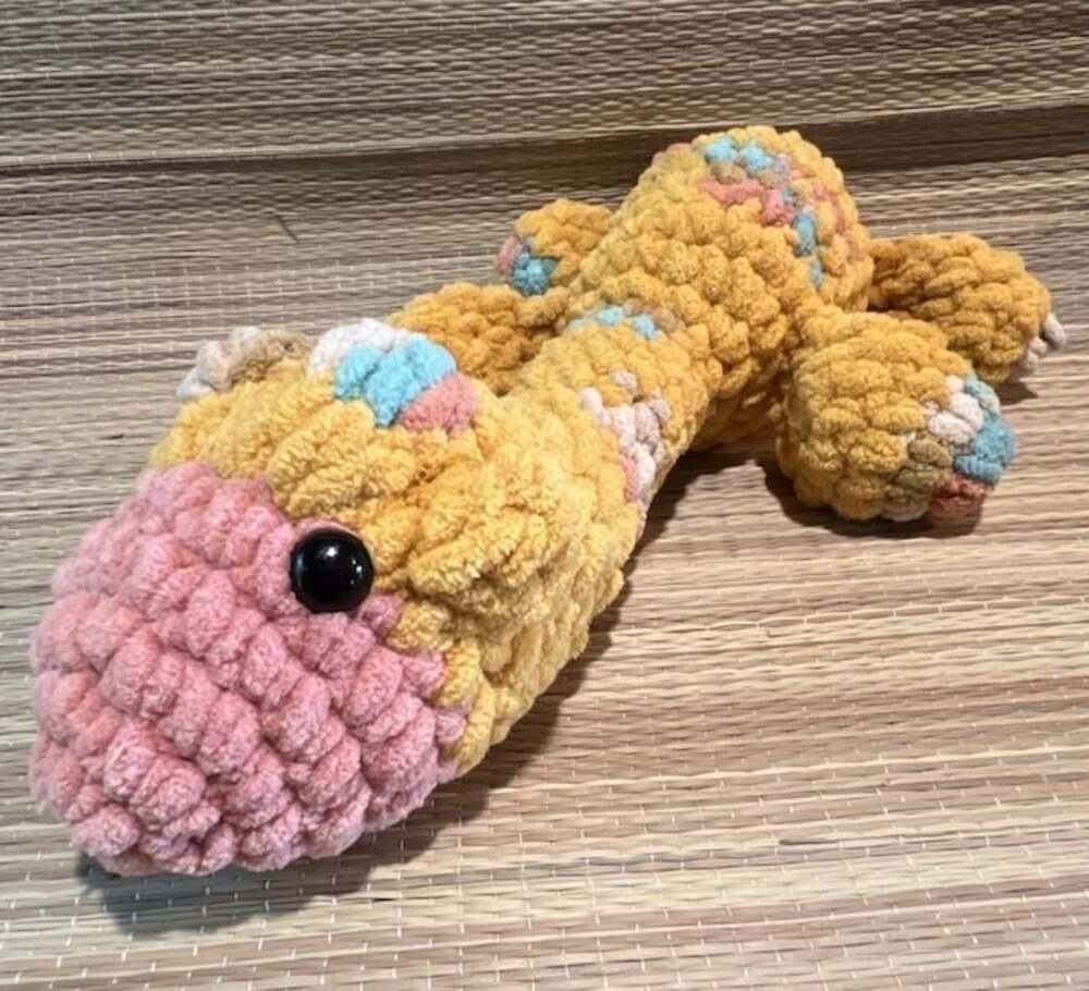 Handmade Crochet Multi-colored Stuffed Giraffe Plushie